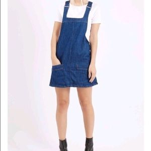 topshop denim overall dress